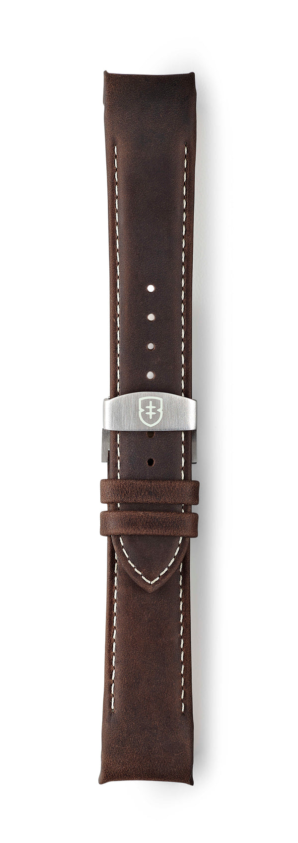 STR-L23: Dark Brown Waxed Leather with Contrast Stitch,