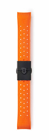 STR-R55: Orange Textured Rubber Strap with Deployant Buckle