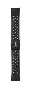 STR-R51: Black Textured Rubber Strap with Deployant Buckle