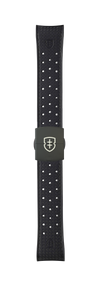 STR-R51: Black Textured Rubber Strap with Deployant Buckle