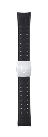 STR-R51: Black Textured Rubber Strap with Deployant Buckle