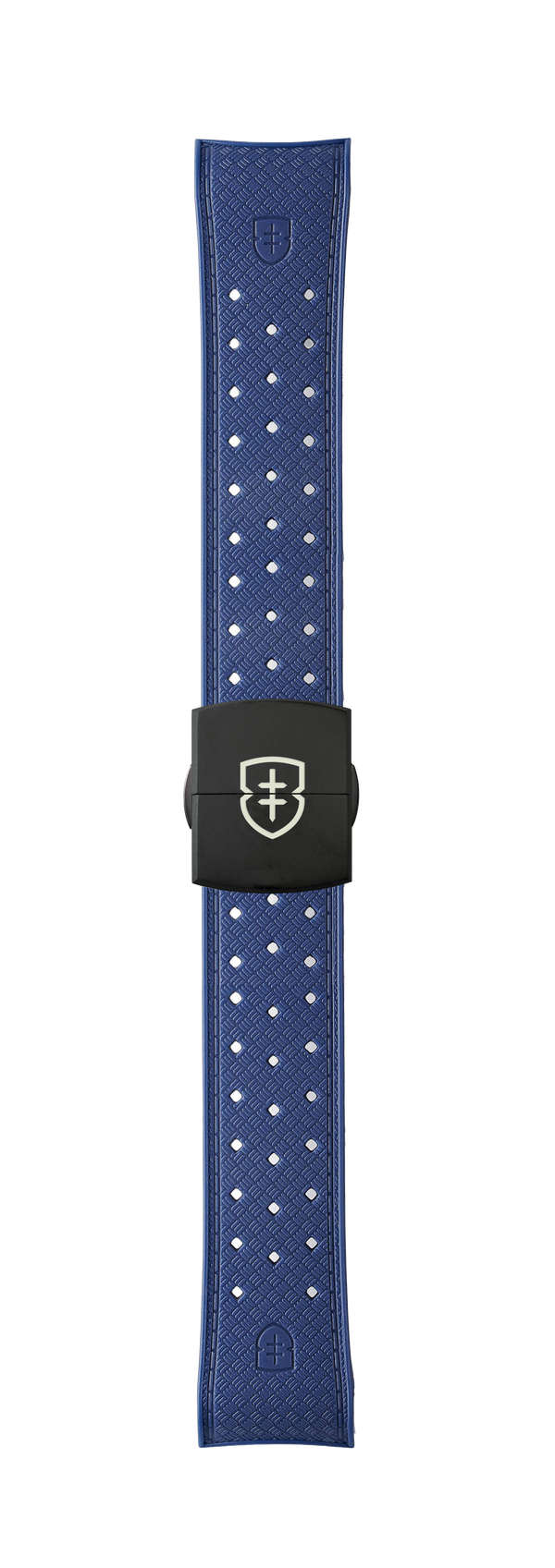 STR-R53: Chalky Blue Textured Rubber Strap with Deployant Buckle