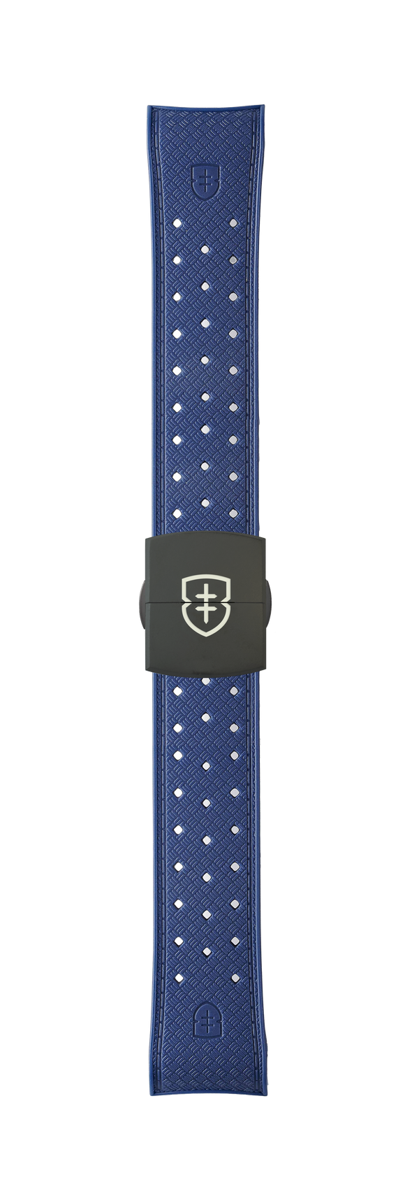 STR-R53: Chalky Blue Textured Rubber Strap with Deployant Buckle