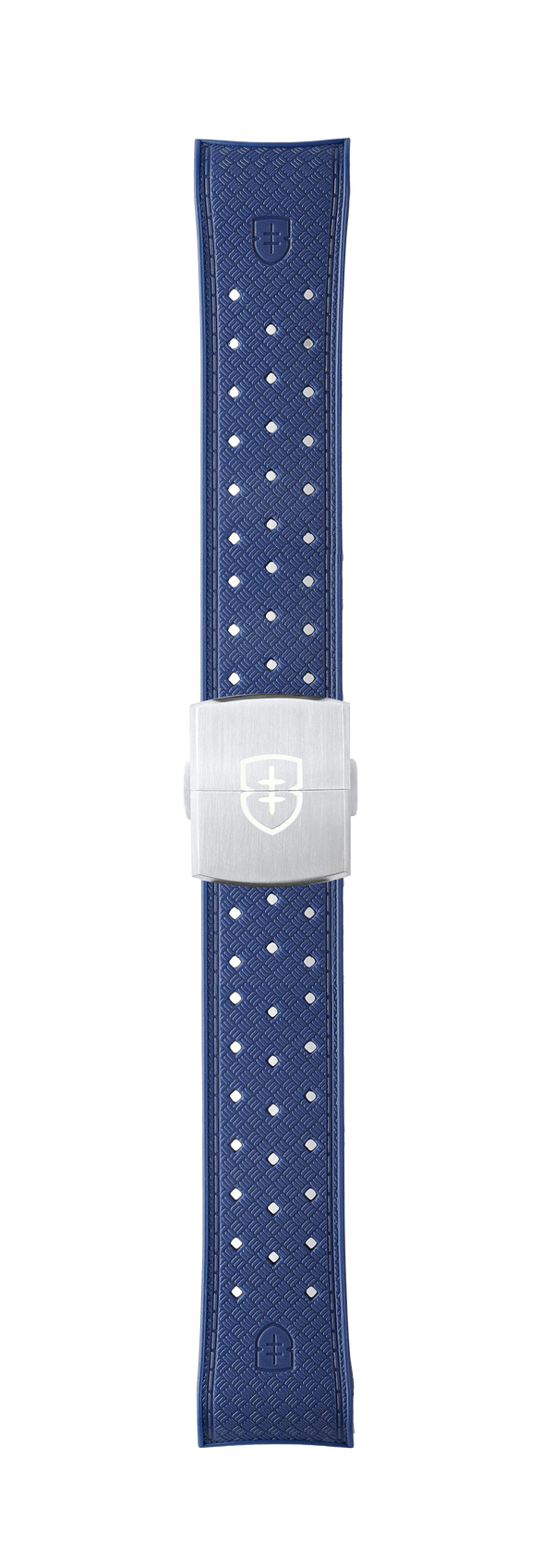 STR-R53: Chalky Blue Textured Rubber Strap with Deployant Buckle