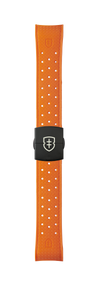 STR-R55: Orange Textured Rubber Strap with Deployant Buckle