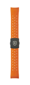 STR-R55: Orange Textured Rubber Strap with Deployant Buckle