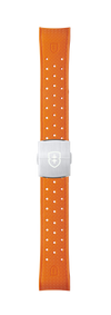 STR-R55: Orange Textured Rubber Strap with Deployant Buckle