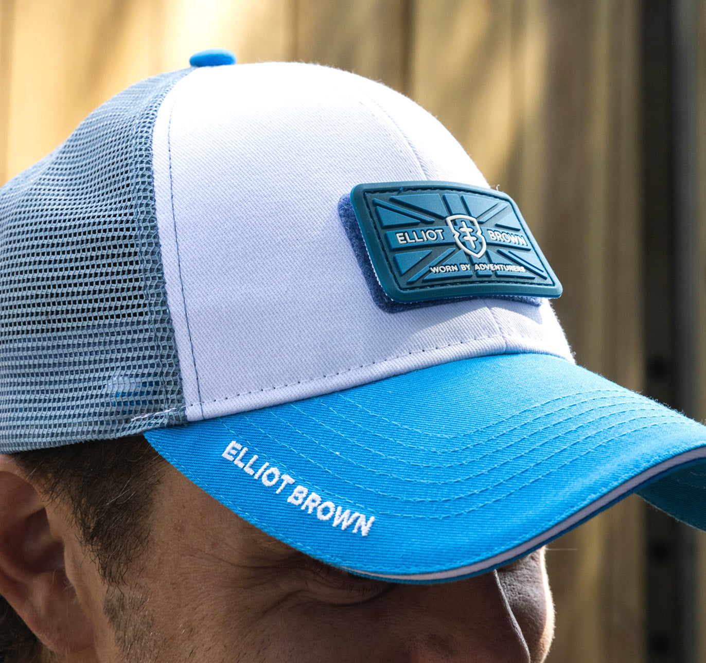 EB CAP - 006 - White  mesh snapback + Patch