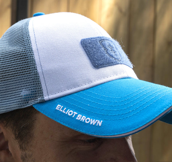 EB CAP - 006 - White  mesh snapback + Patch