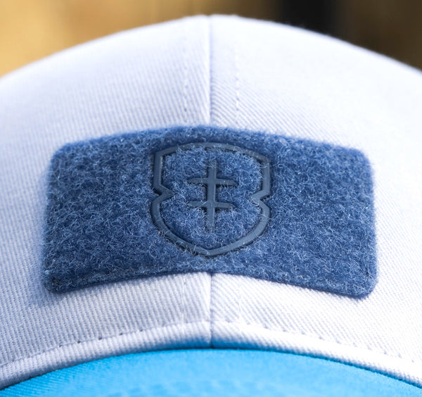 EB CAP - 006 - White  mesh snapback + Patch