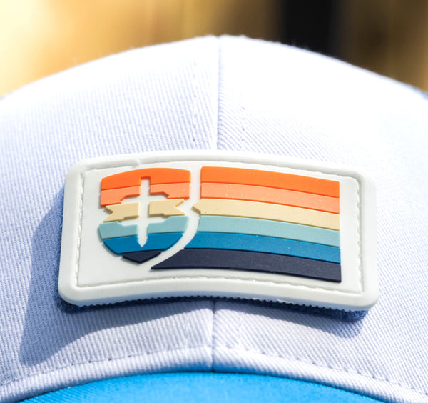 EB CAP - 006 - White  mesh snapback + Patch