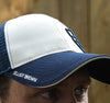 EB CAP - 001 - Blue & White cotton/mesh back Snapback