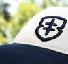 EB CAP - 001 - Blue & White cotton/mesh back Snapback
