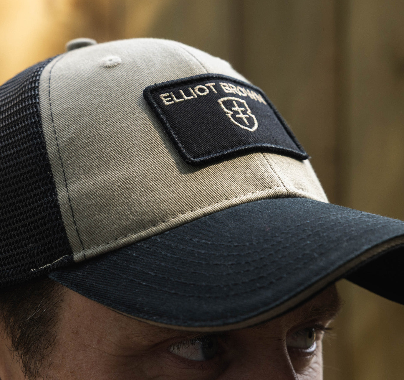 EB CAP - 004 - Black & Earth cotton/mesh back Snapback