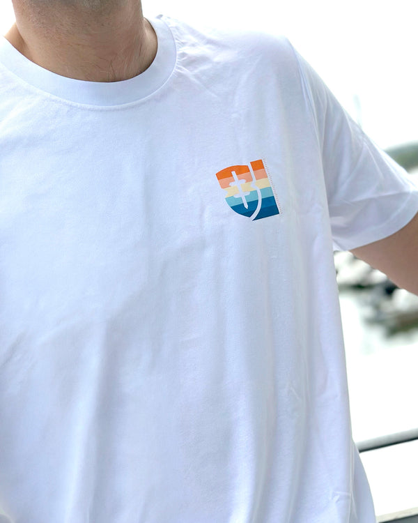 EB T-Shirt - 006: "White / Kaleidoscope