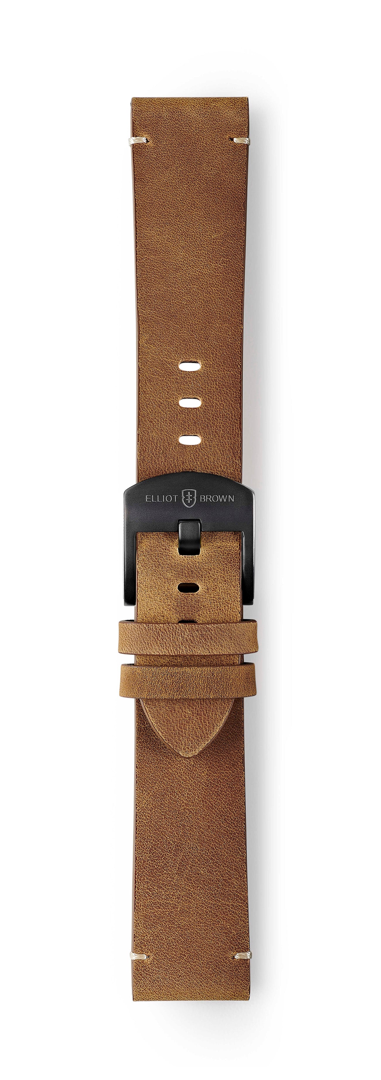 STR-L21: Tan, Waxed Raw-Edged Leather, Pin Buckle Strap