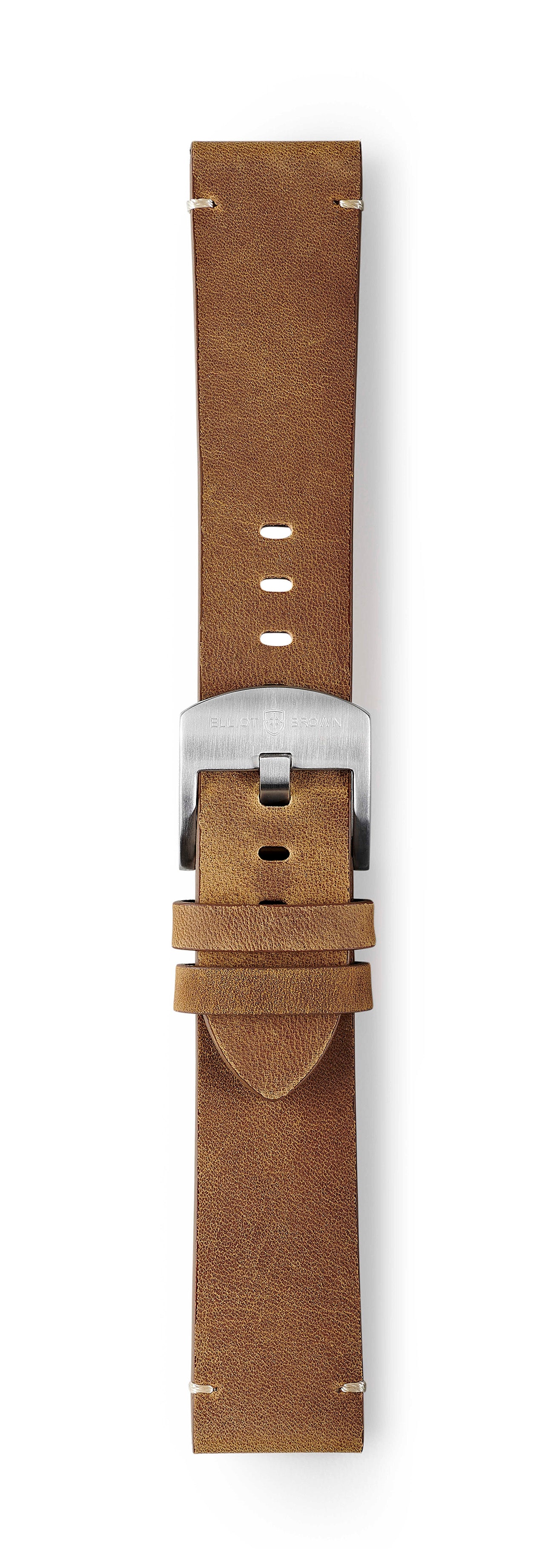 STR-L21: Tan, Waxed Raw-Edged Leather, Pin Buckle Strap