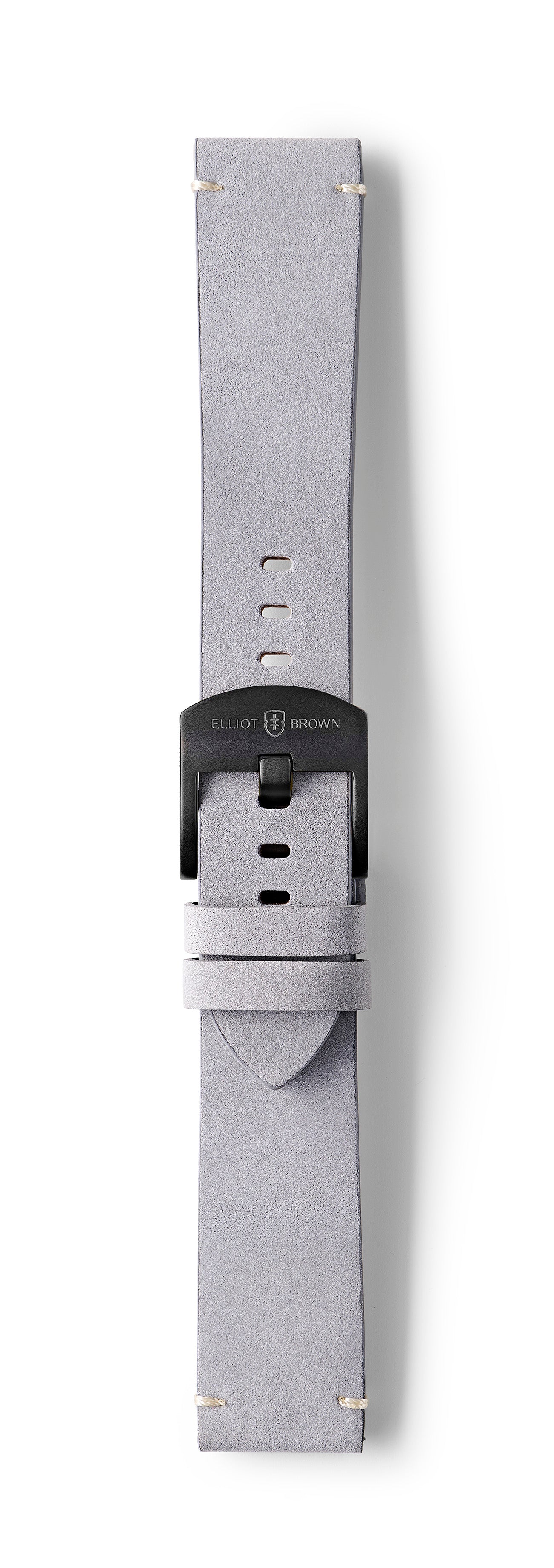 STR-L40: Pale Grey, Waxed Raw-Edged Leather, Tongue Buckle Strap