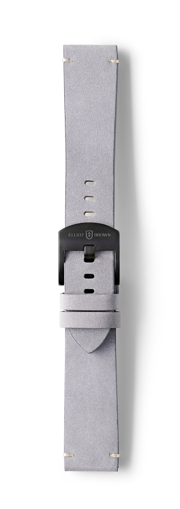 STR-L40: Pale Grey, Waxed Raw-Edged Leather, Tongue Buckle Strap
