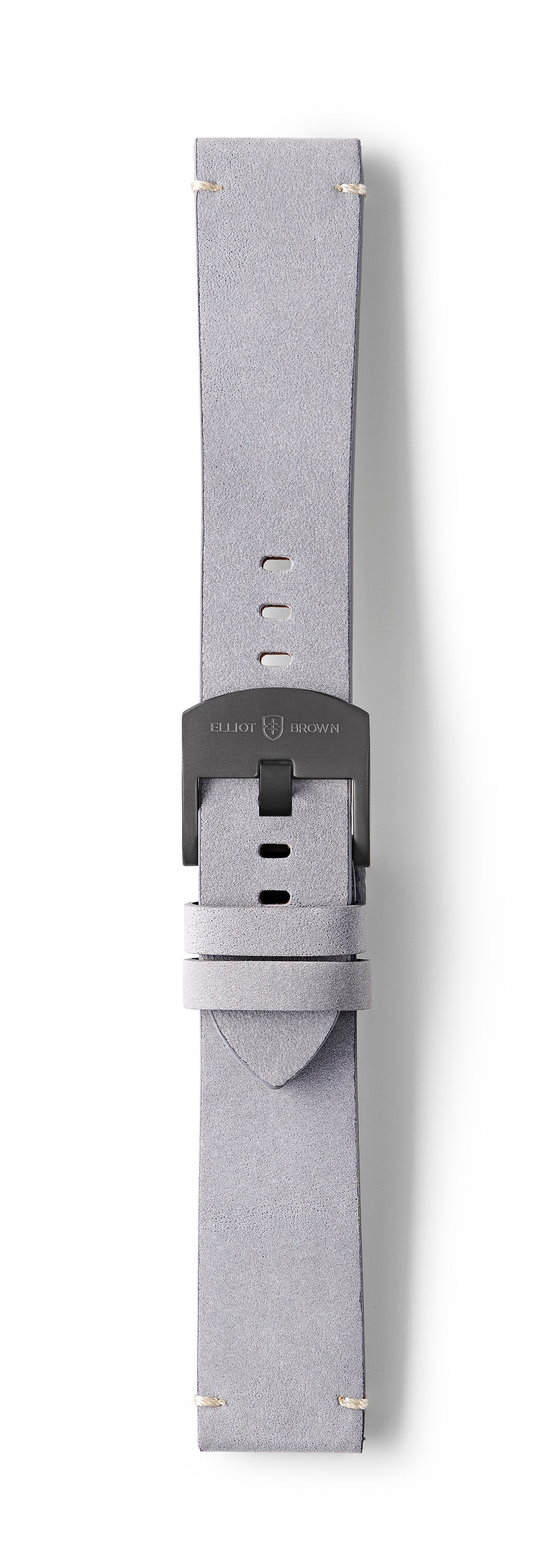 STR-L40: Pale Grey, Waxed Raw-Edged Leather, Tongue Buckle Strap