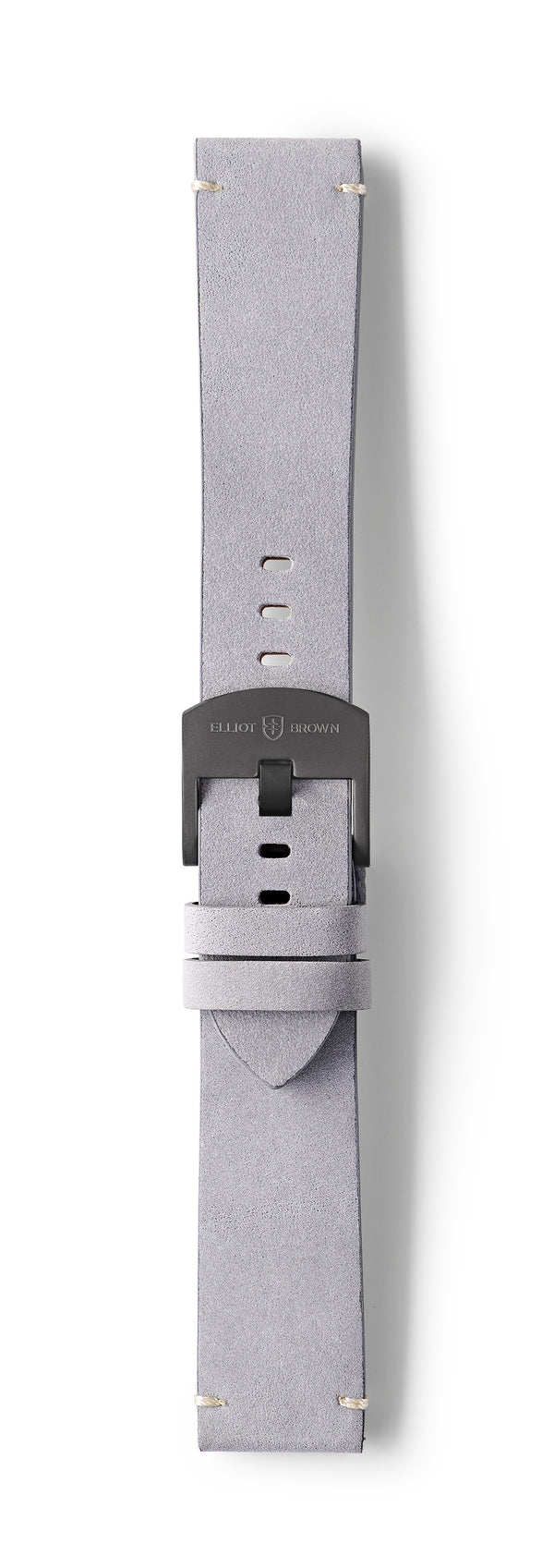 STR-L40: Pale Grey, Waxed Raw-Edged Leather, Tongue Buckle Strap