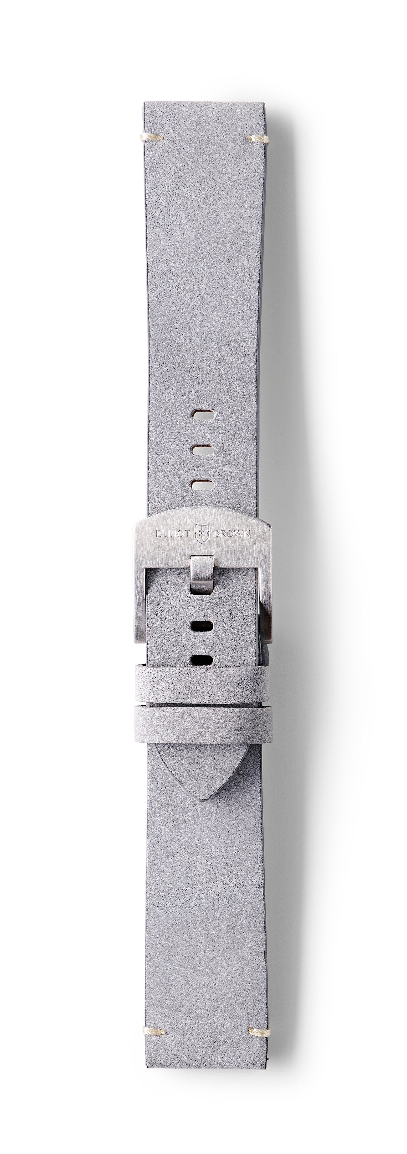 STR-L40: Pale Grey, Waxed Raw-Edged Leather, Tongue Buckle Strap