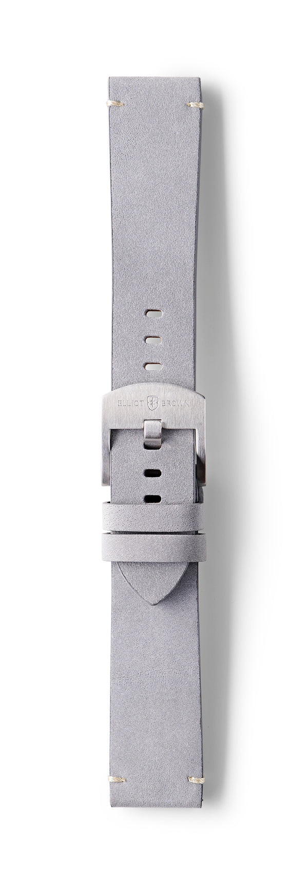 STR-L40: Pale Grey, Waxed Raw-Edged Leather, Tongue Buckle Strap