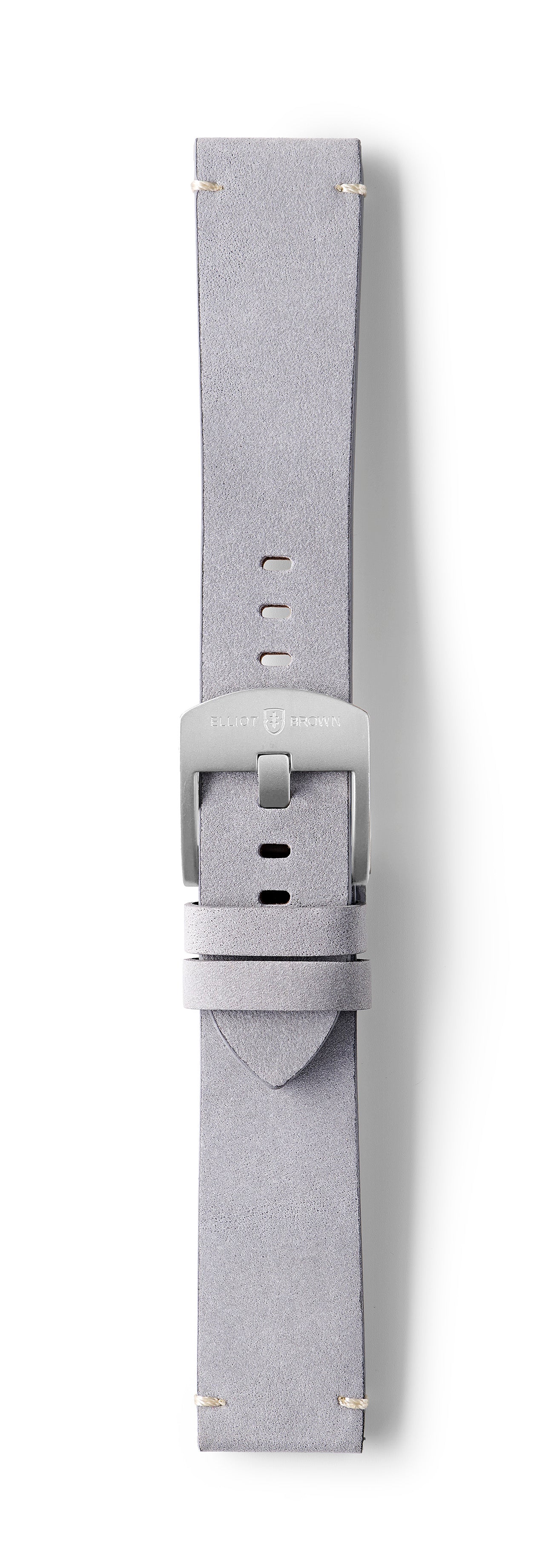 STR-L40: Pale Grey, Waxed Raw-Edged Leather, Tongue Buckle Strap