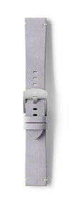 STR-L40: Pale Grey, Waxed Raw-Edged Leather, Tongue Buckle Strap