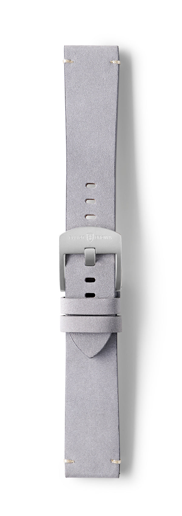 STR-L40: Pale Grey, Waxed Raw-Edged Leather, Tongue Buckle Strap