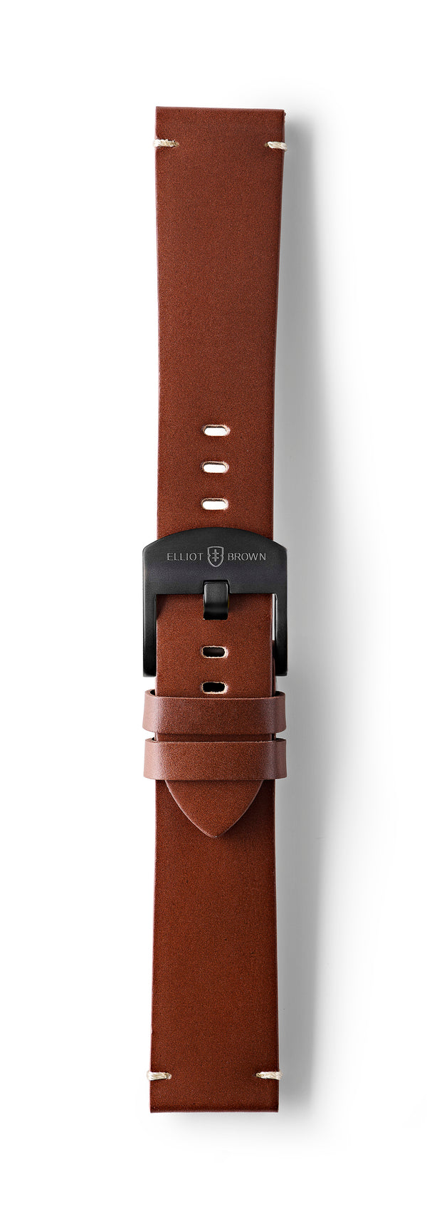 STR-L41: Tobacco Brown, Waxed Raw-Edged Leather, Tongue Buckle Strap