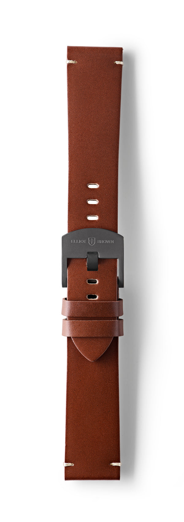 STR-L41: Tobacco Brown, Waxed Raw-Edged Leather, Tongue Buckle Strap