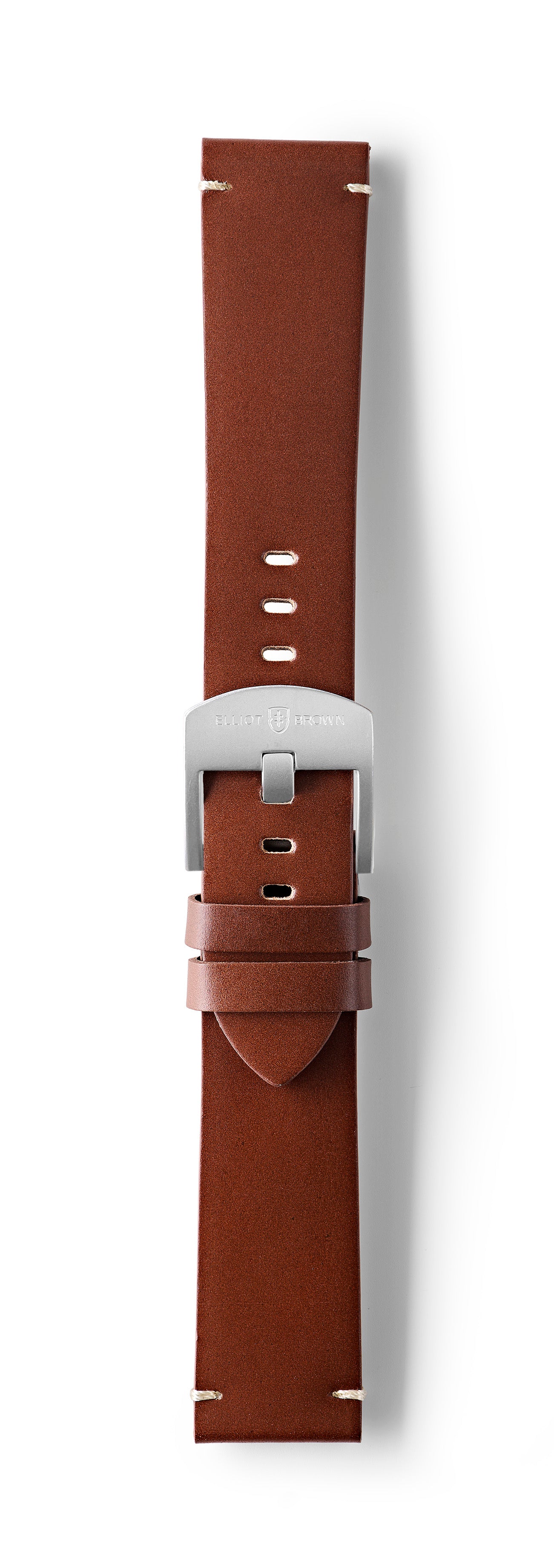 STR-L41: Tobacco Brown, Waxed Raw-Edged Leather, Tongue Buckle Strap