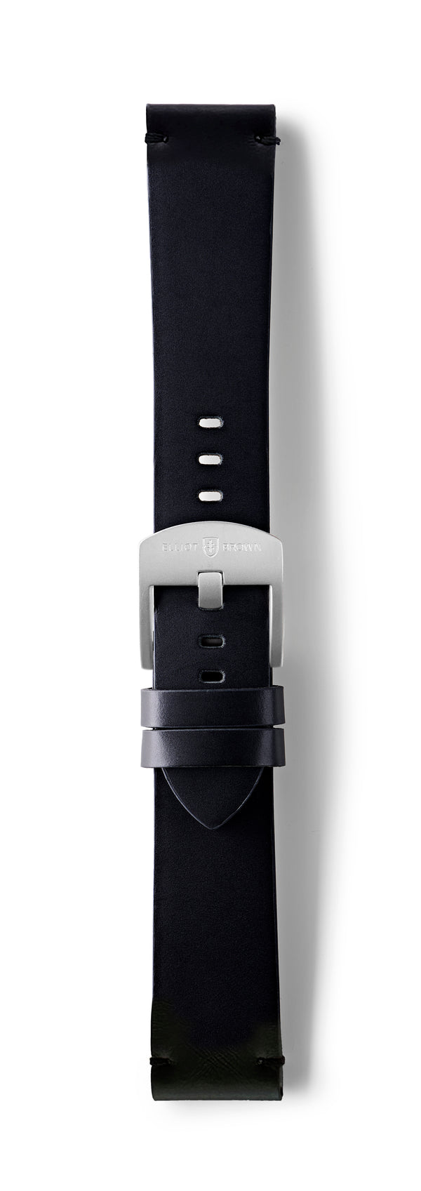 STR-L44: Matt Black with Black Whip Stitch, Waxed Raw-Edged Leather, Pin Buckle Strap
