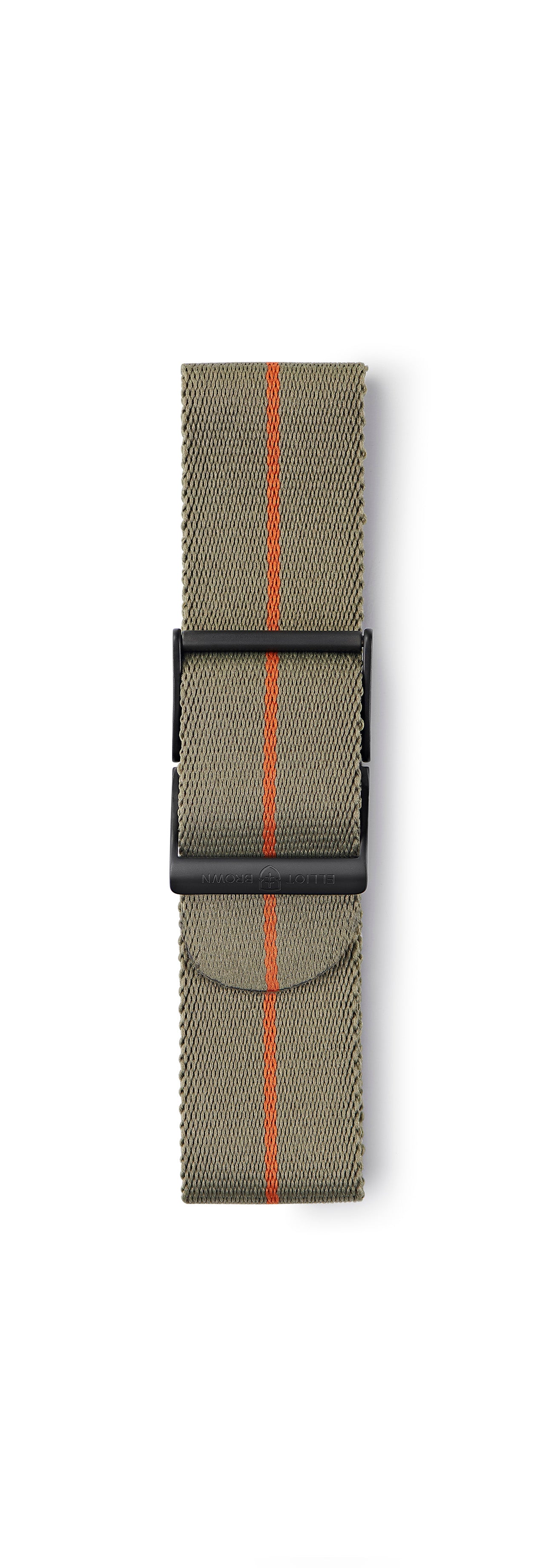 STR-N09: Grey-Green with Burnt Orange Pinstripe Webbing Strap