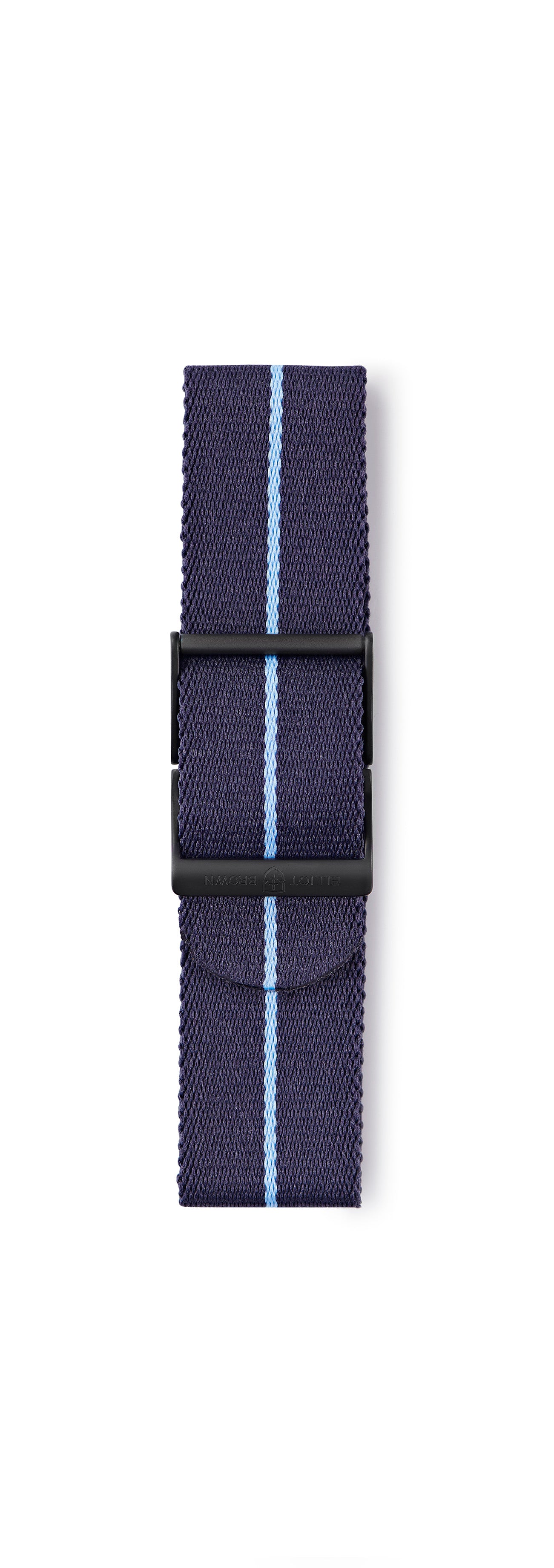 STR-N12: Dark Blue with Sky Blue Pinstripe Webbing Strap