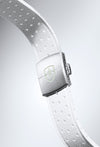STR-R56: Arctic White Textured Rubber Strap with Deployant Buckle