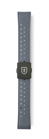 STR-R57: Cool Grey Textured Rubber Strap with Deployant Buckle