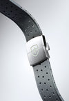 STR-R57: Cool Grey Textured Rubber Strap with Deployant Buckle
