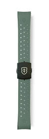 STR-R59: Lichen Green Textured Rubber Strap with Deployant Buckle