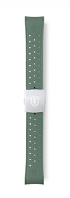 STR-R59: Lichen Green Textured Rubber Strap with Deployant Buckle