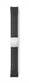 STR-R60: Gunmetal Grey Textured Rubber Strap with Deployant Buckle