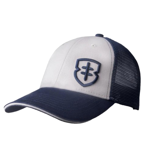 EB CAP - 001 - Blue & White cotton/mesh back Snapback