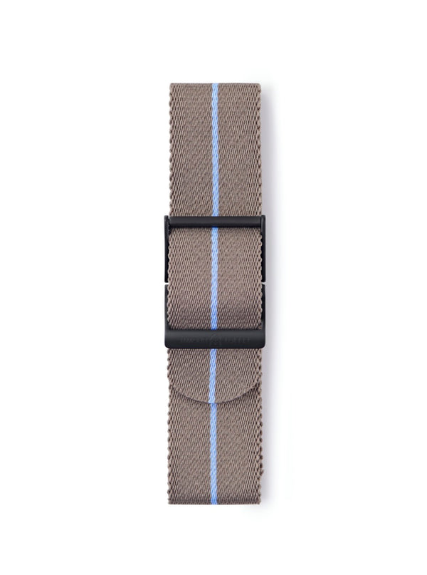 STR-N11: Desert-Brown with Sky Blue Pinstripe Webbing Strap
