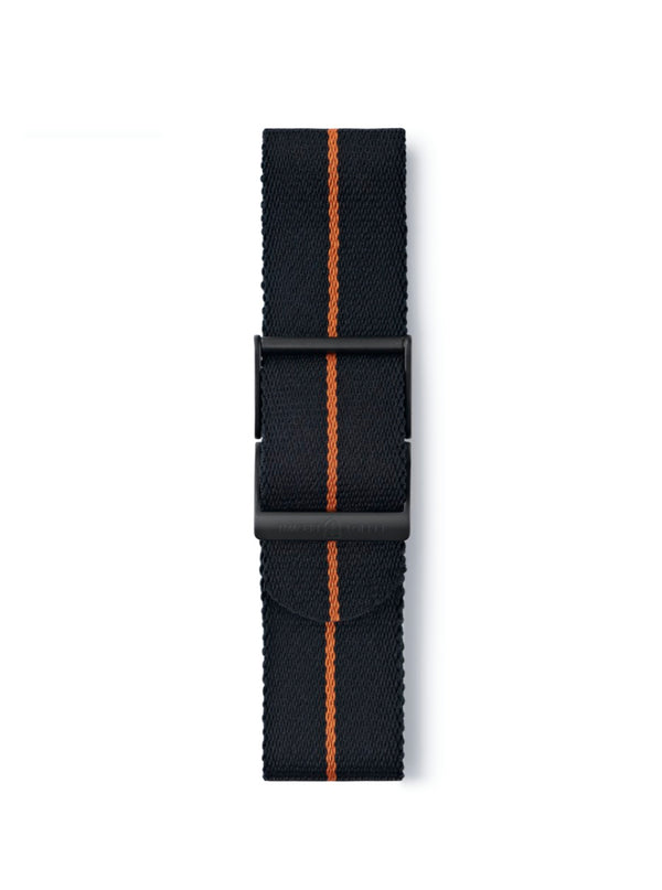 STR-N17: Black with Burnt Orange Pinstripe Webbing Strap