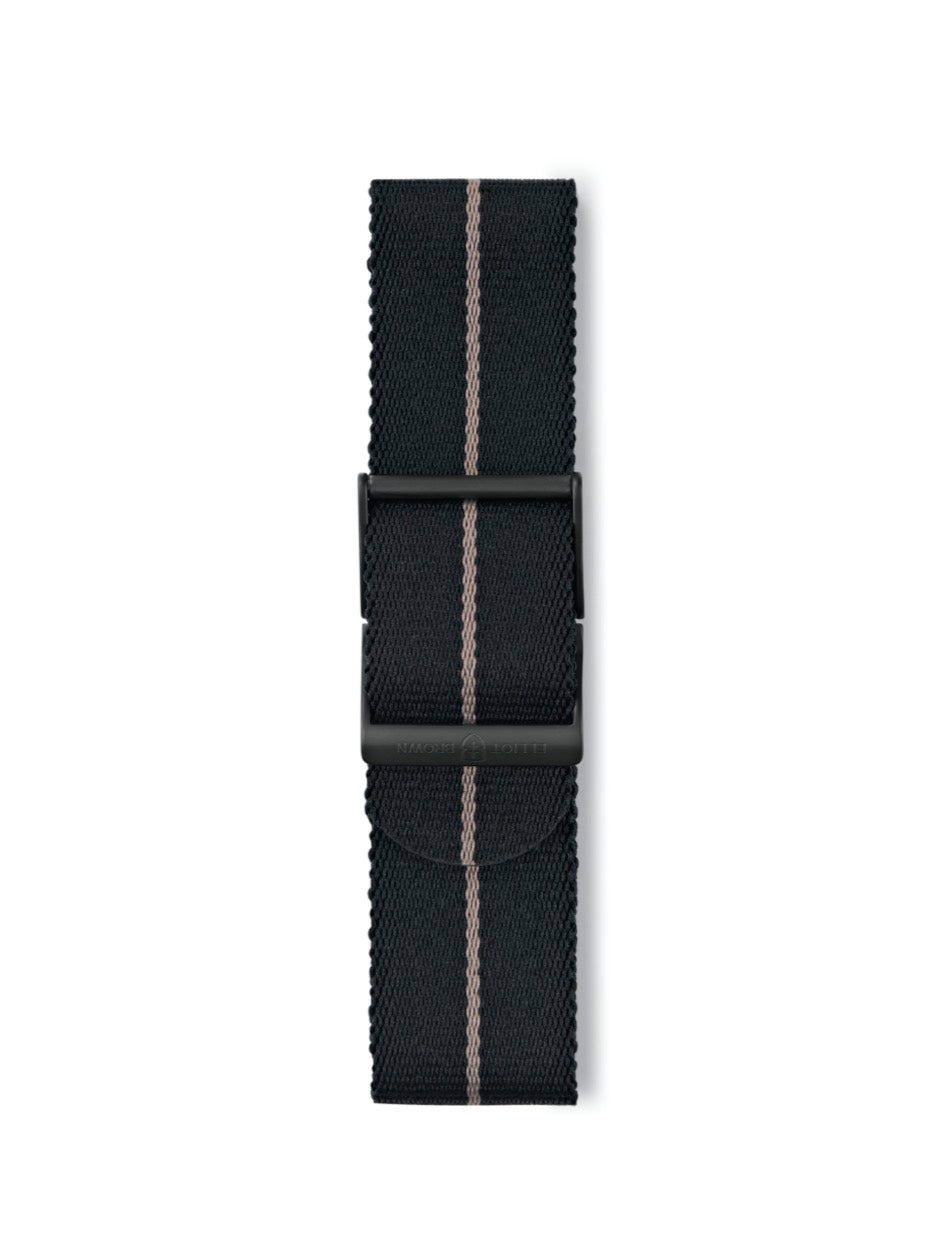 STR-N18: Black with Desert Brown Pinstripe Webbing Strap