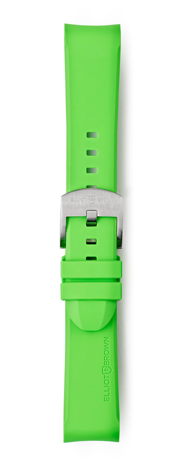 STR-R11: Acid Green Rubber Strap with brushed buckle