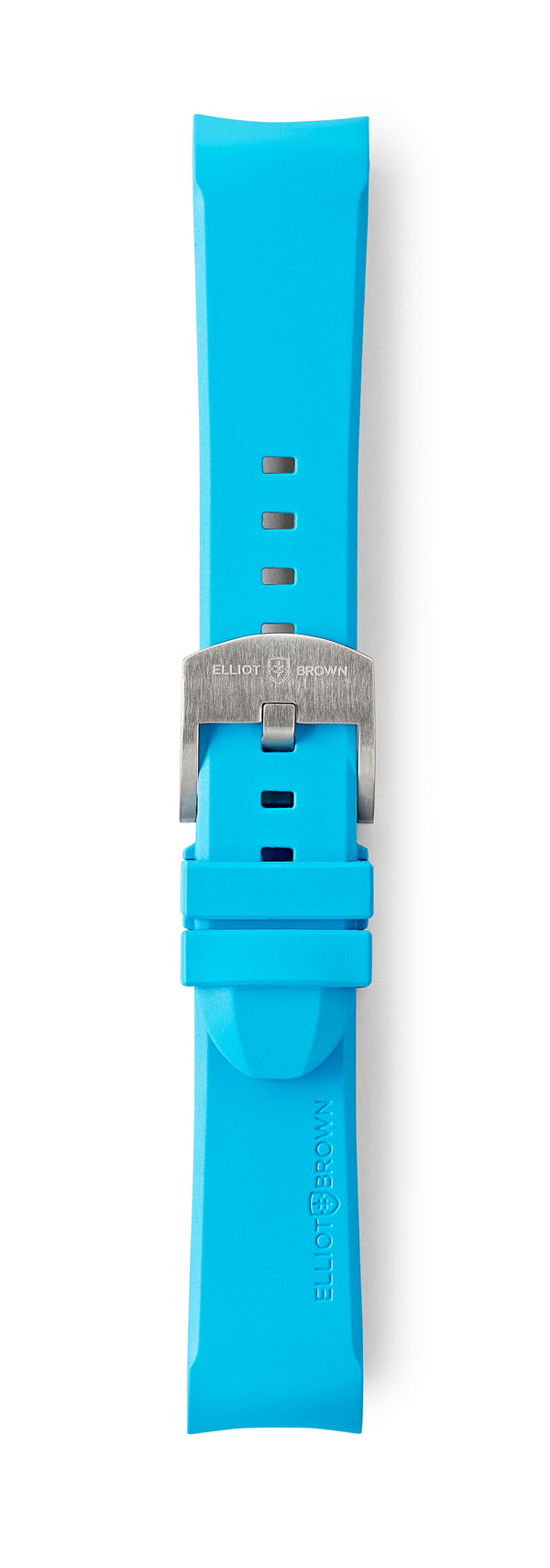 STR-R15: Cyan Rubber Strap with brushed buckle