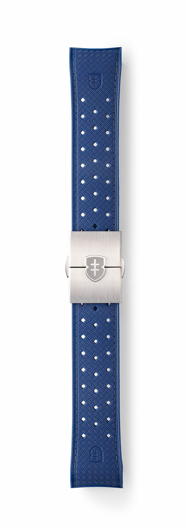 STR-R53: Chalky Blue Textured Rubber Strap with Deployant Buckle